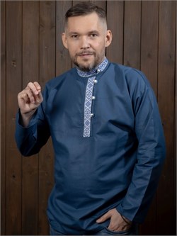 Косоворотка мужская Славянская Индиго rub0407