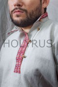 Косоворотка Holyrus с деревянными пуговицами светлая