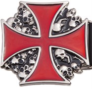 Ремень Holyrus мужской с пряжкой Крест в Черепах rem154