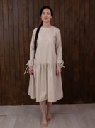 Льняное платье Holyrus с Завязками Натуральный pla0402