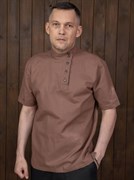 Косоворотка Holyrus Коричневый Стиль с коротким рукавом rub0606K