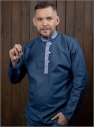 Косоворотка мужская Славянская Индиго rub0407